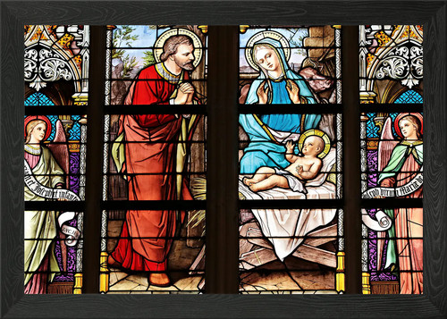 Jesus glasmalerei krippe - jesus,,