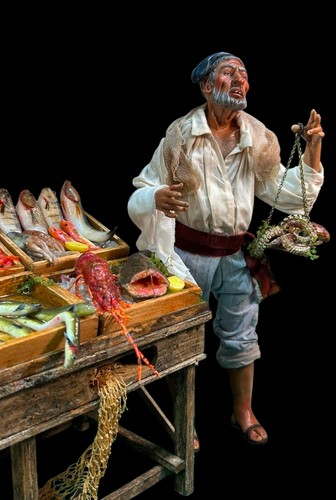 Fischhändler handwerksfigur - -,